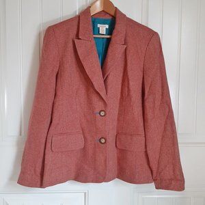 Sundance Wool Blend Herringbone Blazer SZ M